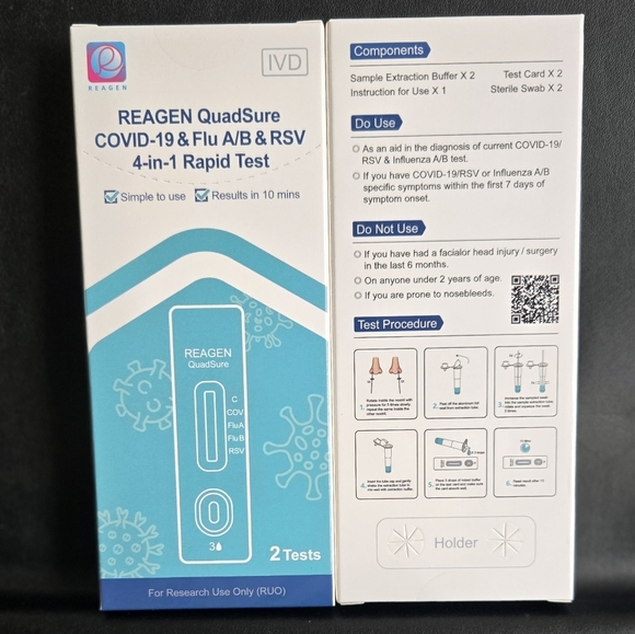 QuadSure COVID-19 & Flu A/B & RSV 4-in-1 Rapid Test 2 pack - Picture 2 of 2